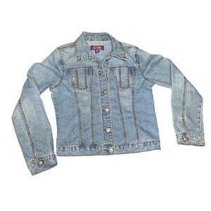 AC 3998 Access Jeans Womens Size‎ M Blue Denim Jean Button Up Jacket Vintage